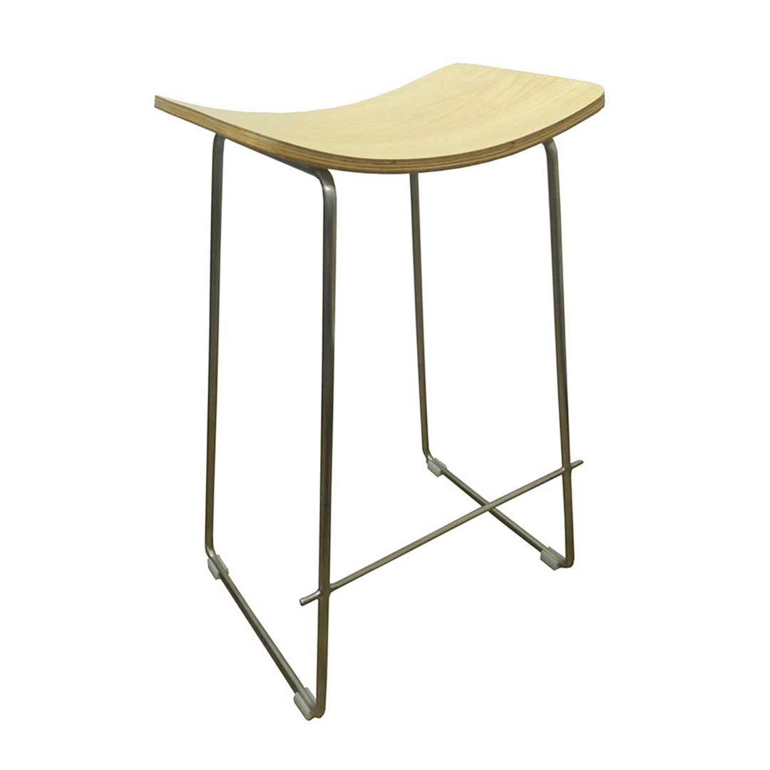 Lily Metal Kitchen Bar Stool Brushed Stainless Steel Frame