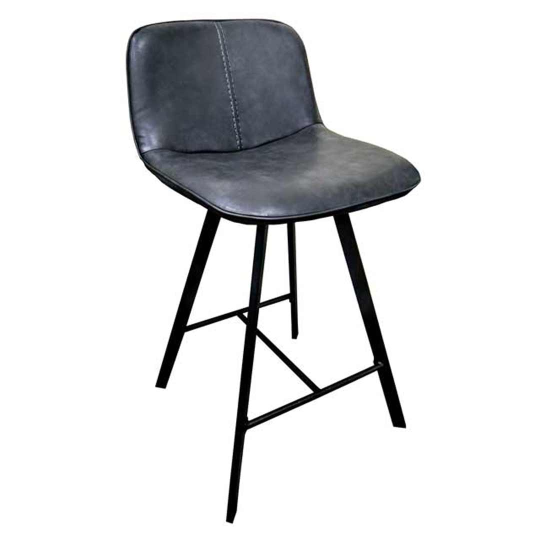 Douglas Kitchen Counter Bar Stool with Vinyl Padded Seat Grey & Black