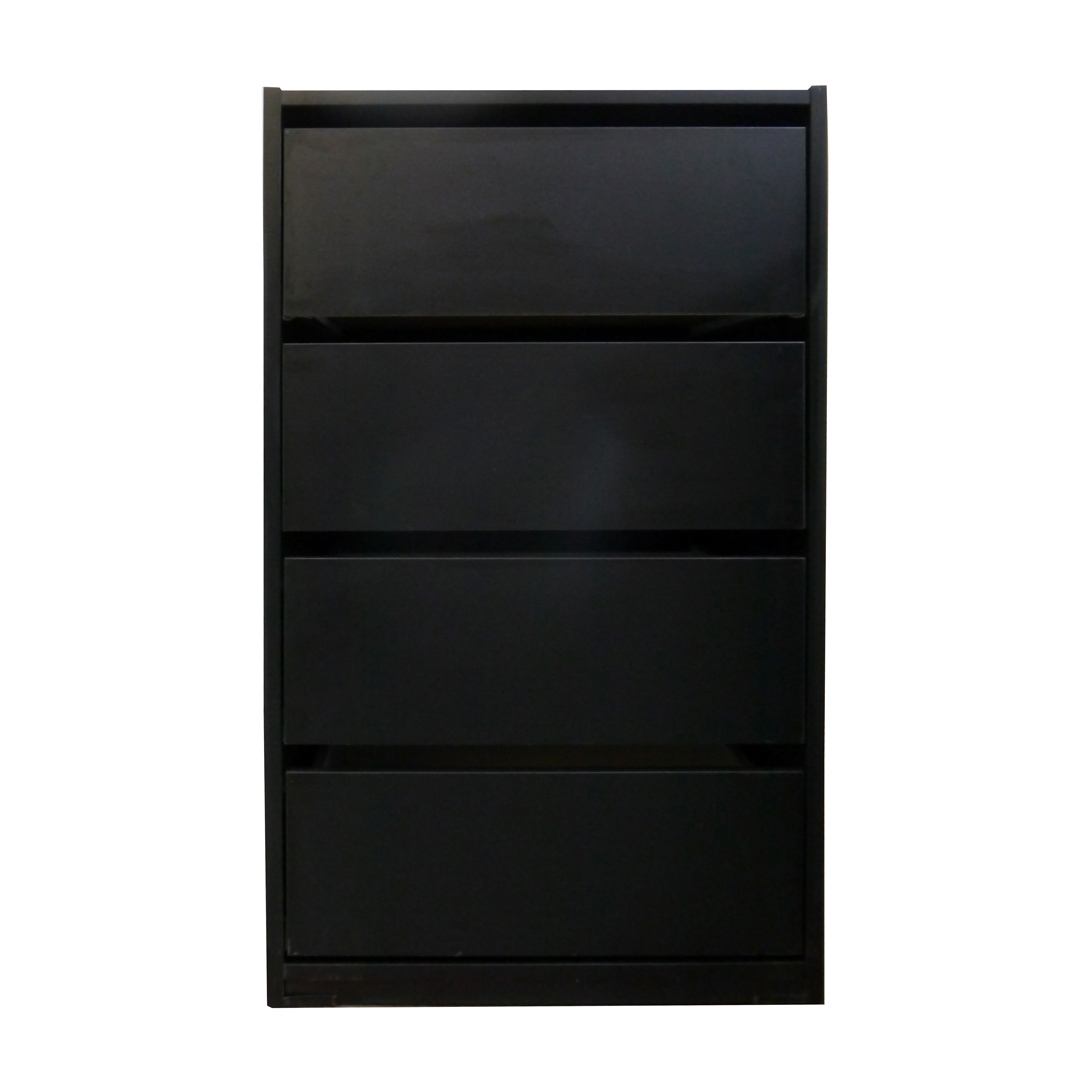 4 Drawer Matte Black Clothes Cabinet Wardrobe Storage Unit
