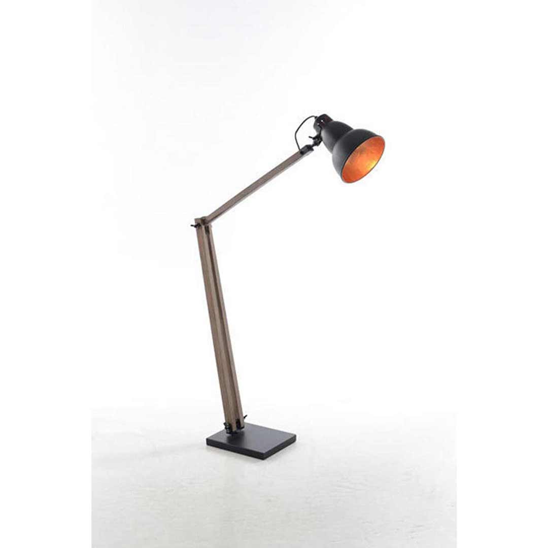 Industrial Matte Black Copper Gourd Floor Lamp 75090