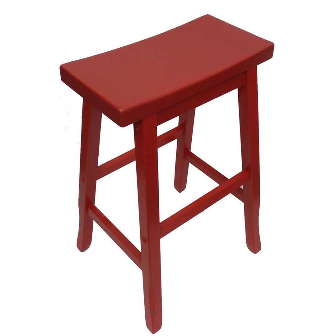 Pagoda Timber Bar Stool 680mm Kitchen Height Red