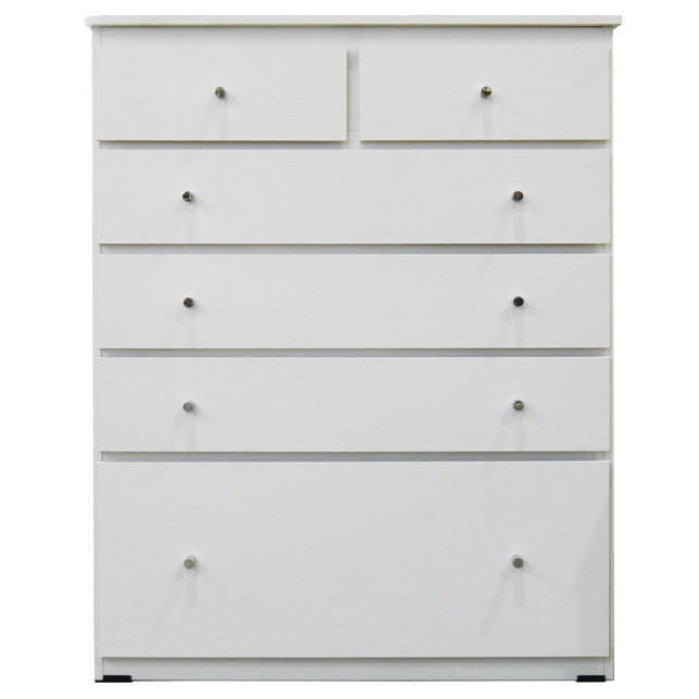 Chest of Drawers for Clothes Budget Tallboy 6 Drawer Clothing Storage Unit Cabinet 920 x 400 x 1150mm High White BC 13