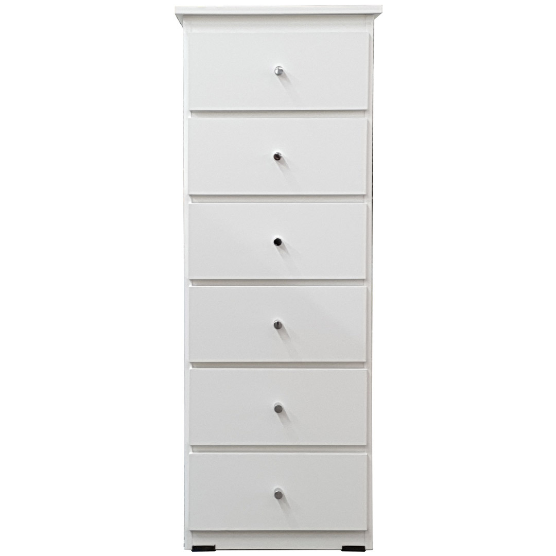 Chest of Drawers 420mm Wide Clothes Storage Cabinet 6 Drawer  White BC 2B
