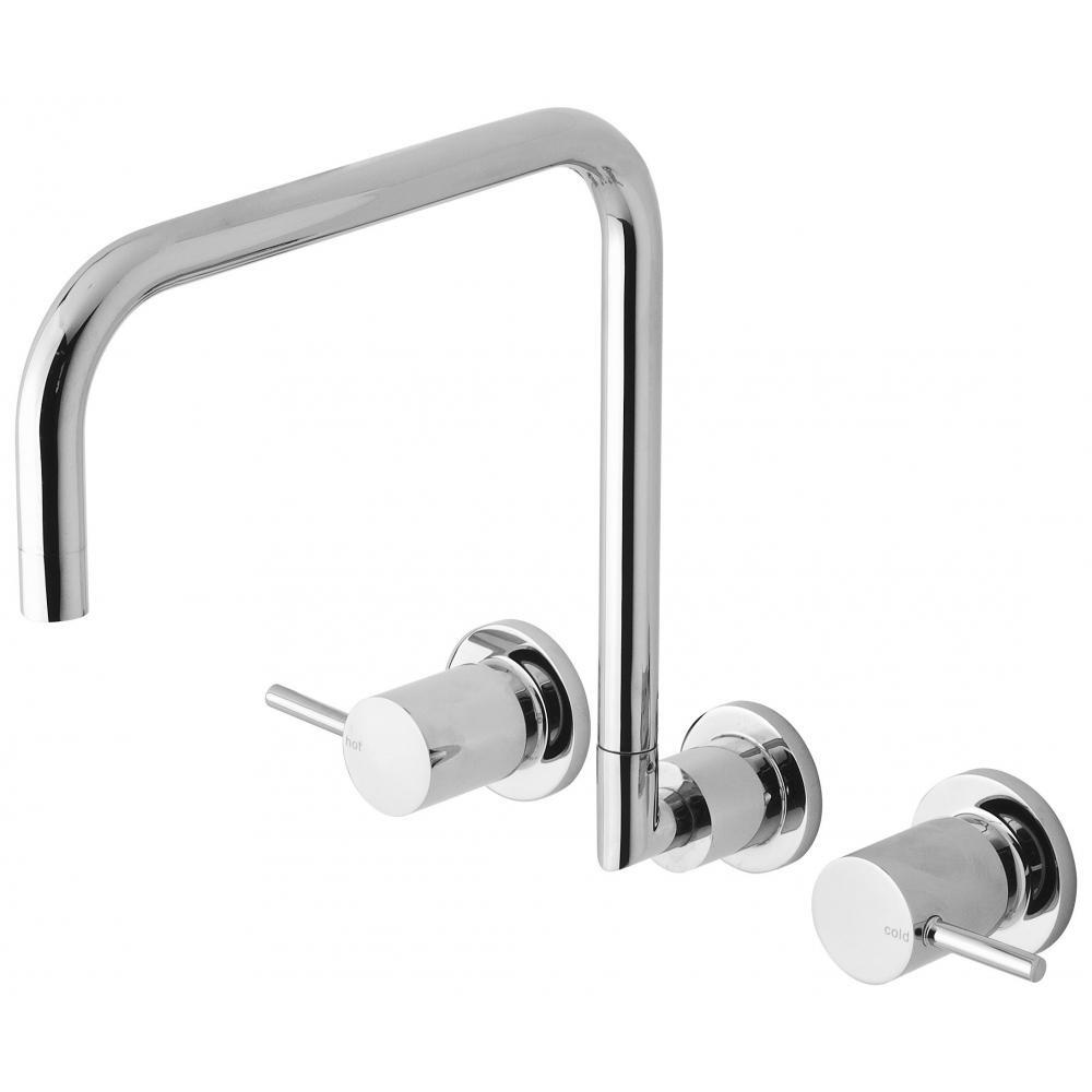 Phoenix Tapware Wall Sink Outlet Set Laundry Spout SquareLine Chrome