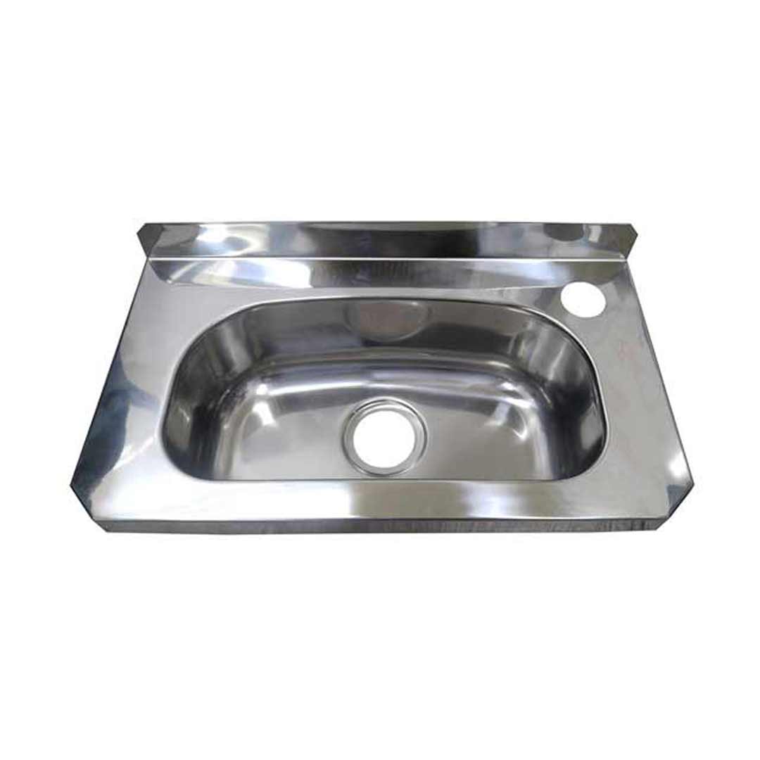 Compact Hand Wall Basin Sink Stainless Steel Bathroom Trough 400mm x 225mm