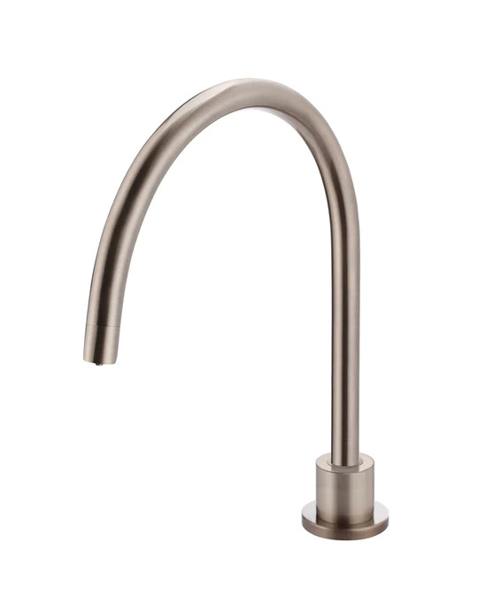 Meir Kitchen Laundry Gooseneck Tap Round High Rise Swivel Hob Spout Champagne MS08-CH