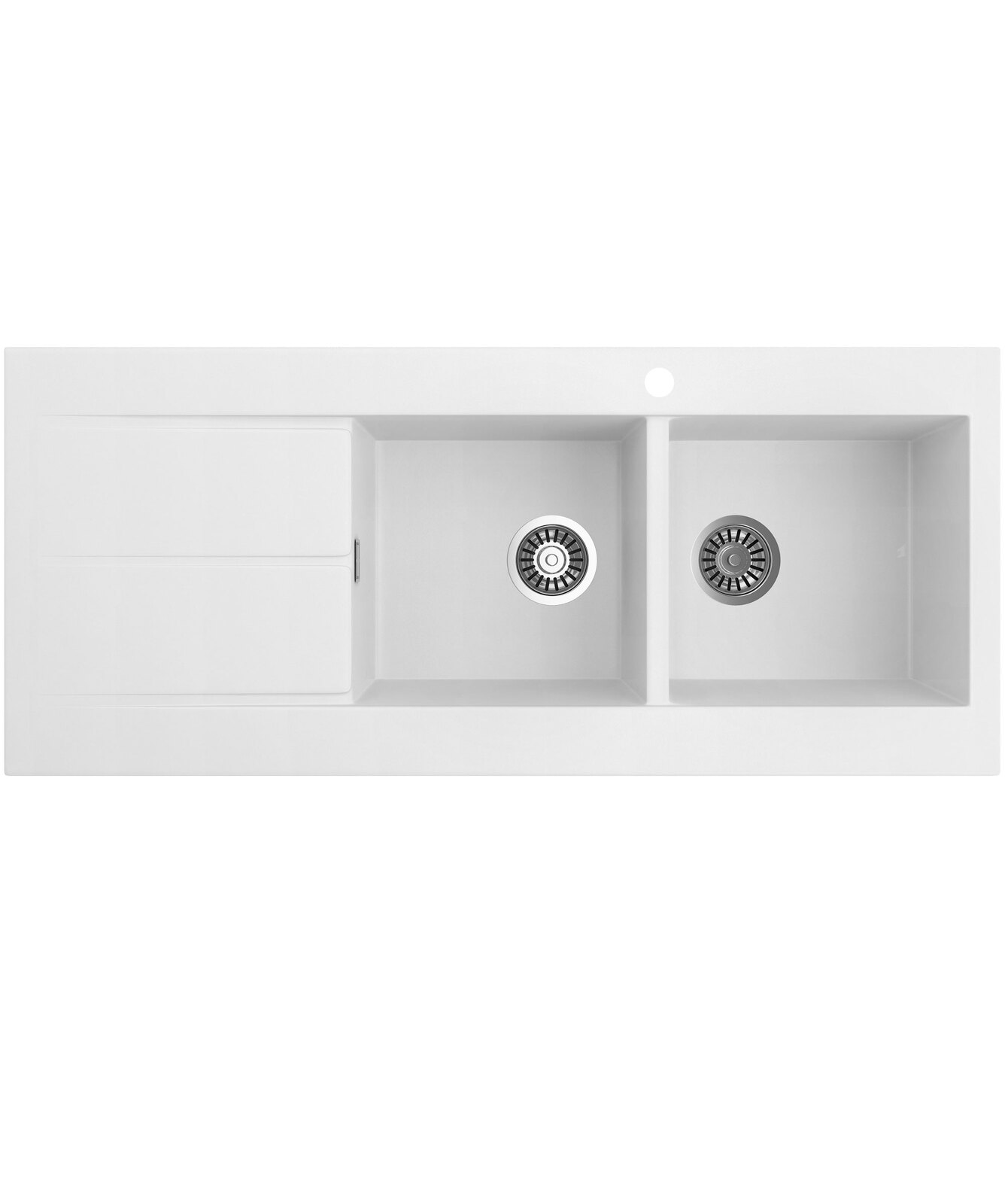 Seima Arqstone Double Bowl Kitchen Sink One Tap Hole Oros 1162 White