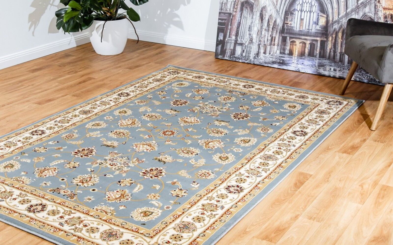 Mos Rugs Agrabah Rug Traditional 1m points Floor Area Carpet 160 x 235cm Blue BAGRABAH173-BLUE