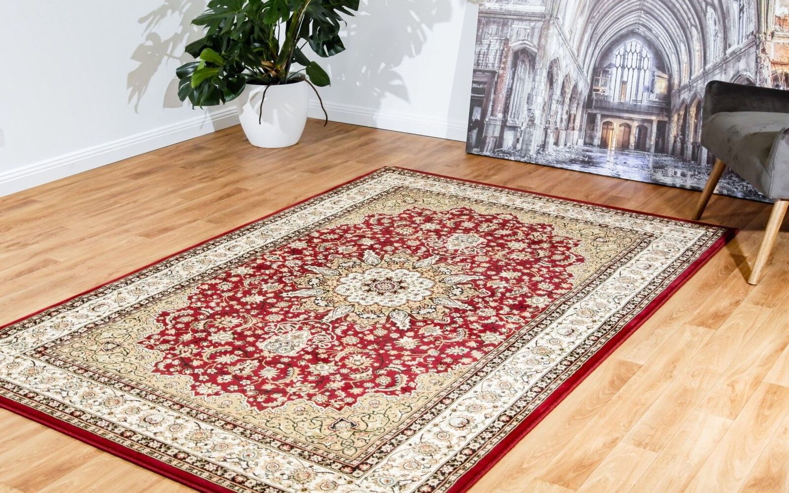 Mos Rugs Agrabah Rug Traditional Floor Area Carpet 200 x 280cm 173 Burgundy CAGRABAH173-BURGUNDY