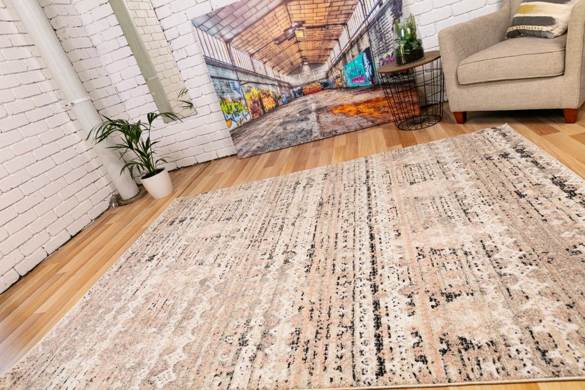 Mos Rugs Cozy Rug Polyester Floor Area Carpet 200 x 290cm 5442 Rose Dark Beige C5442-ROSE-DKBEIGE