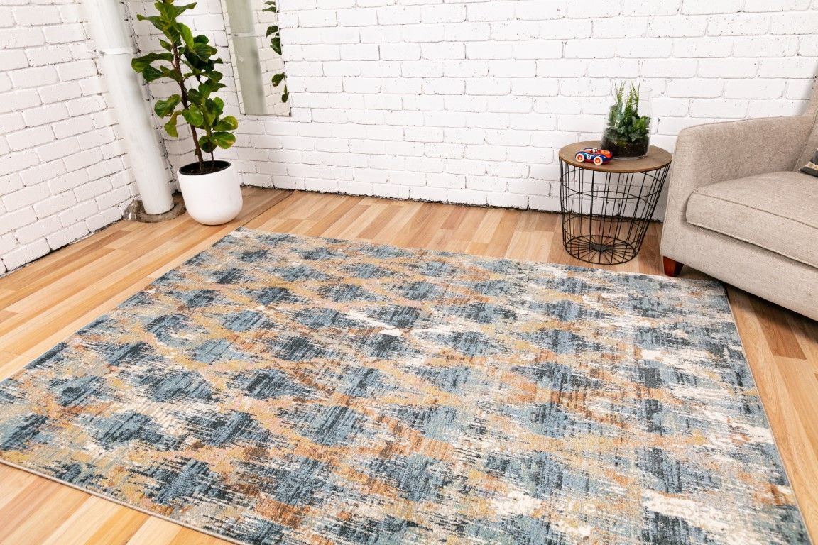 MOS Rugs Dream Heat Set Floor Area Rug 200 x 290 5451A Denim Taupe