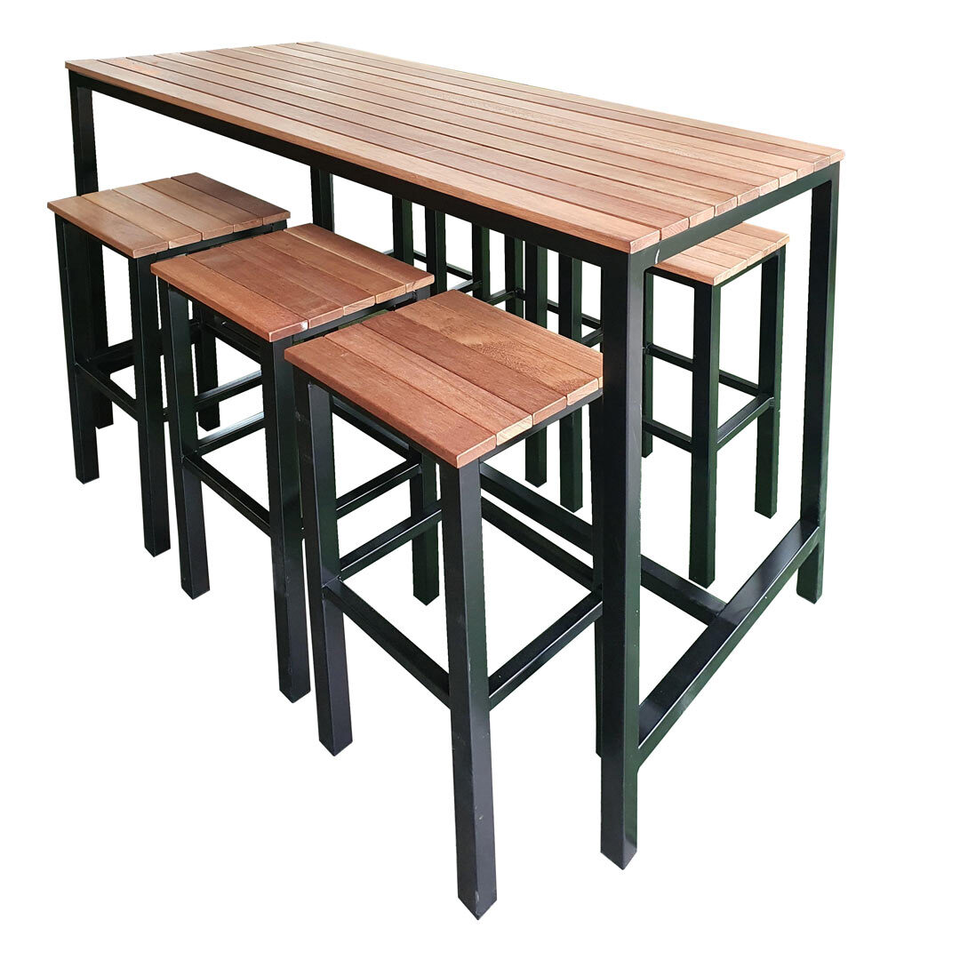 Bar High Dining Table And Seats, Outdoor Furniture Bar Table