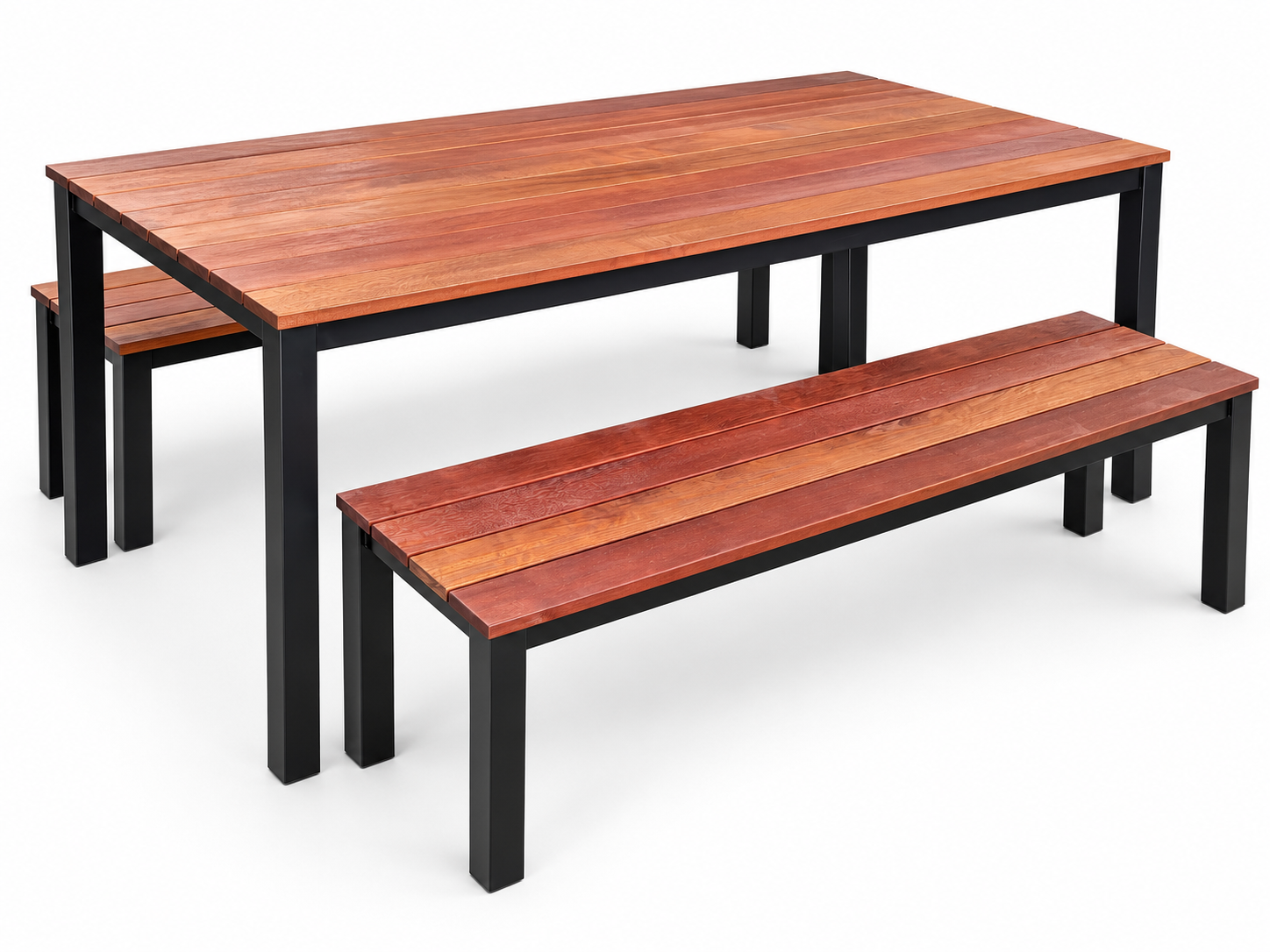 Hardwood pub and beer garden table with two bench seats