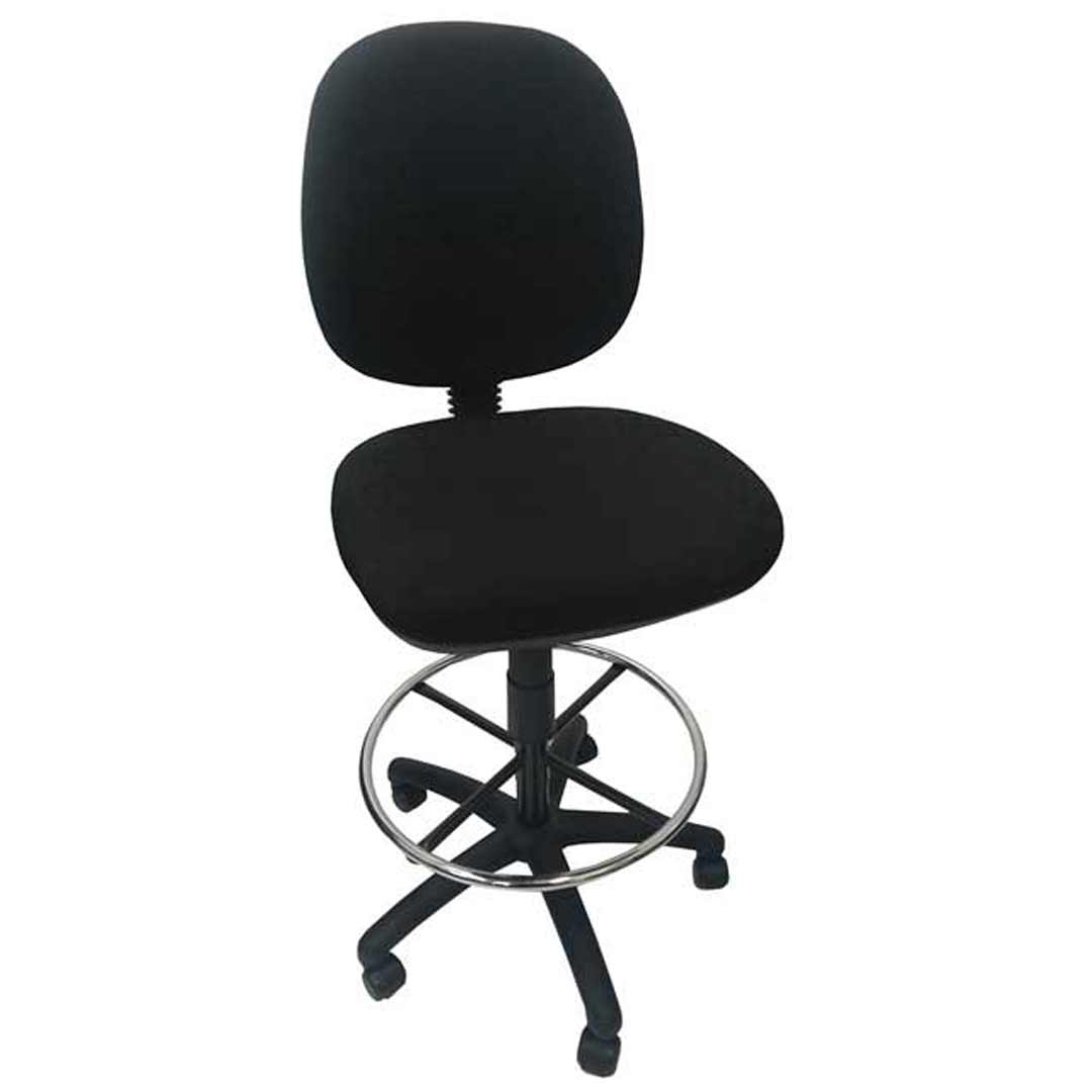 Drafting Chair Gas Lift Stool Medium Back Ergonomic Office Furniture YS Design Echo Black YS07D
