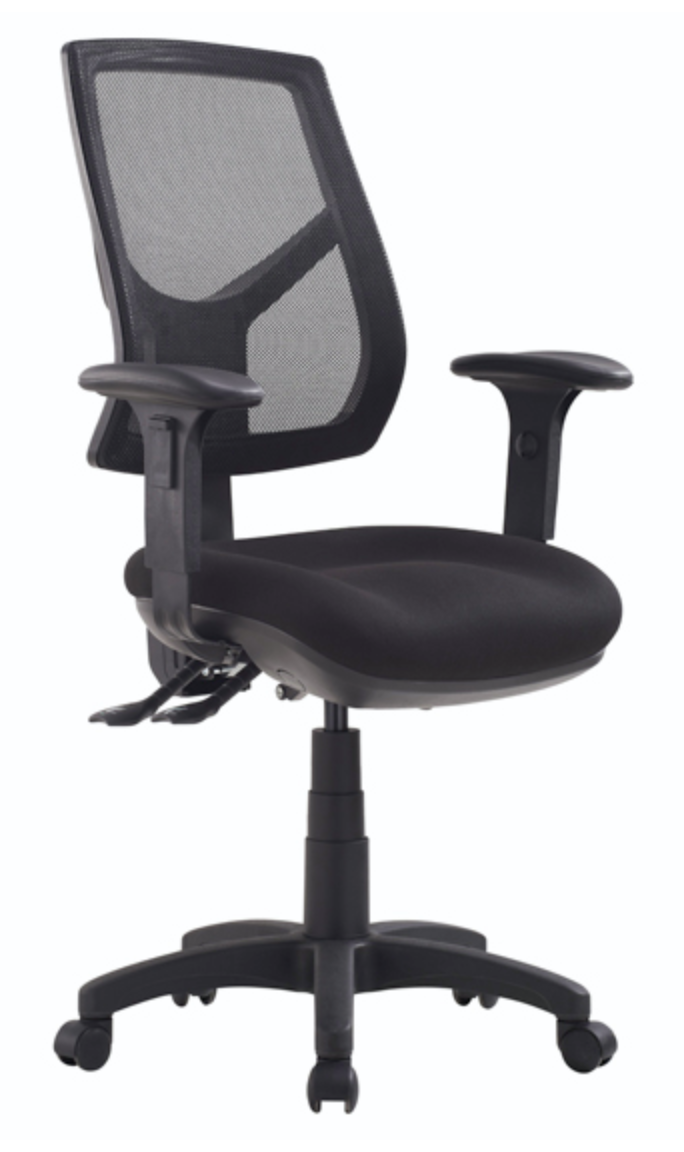 Style Ergonomics Office Chair High Mesh Back 3 Lever with Arms Metro Black RIO RIO-HC-MB