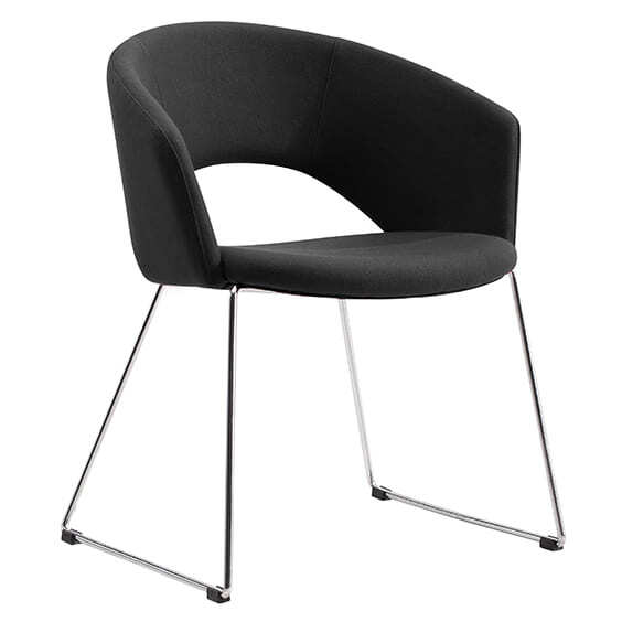 Style Ergonomics Visitors Chair Sled Base Seating Charcoal Tonic-C