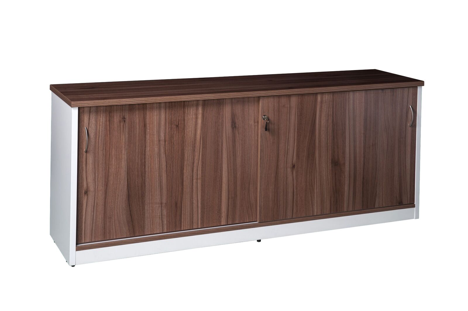 Sliding Door Buffet Lockable Cupboard Premier Office Furniture Cabinet 720mm H x 1800mm W Casnan White