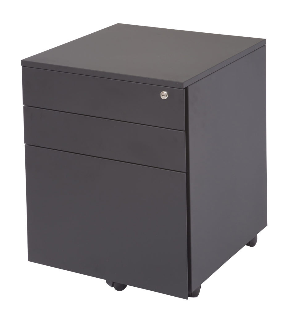 Rapidline Metal Mobile Pedestal Filing 2P 1F Black Satin