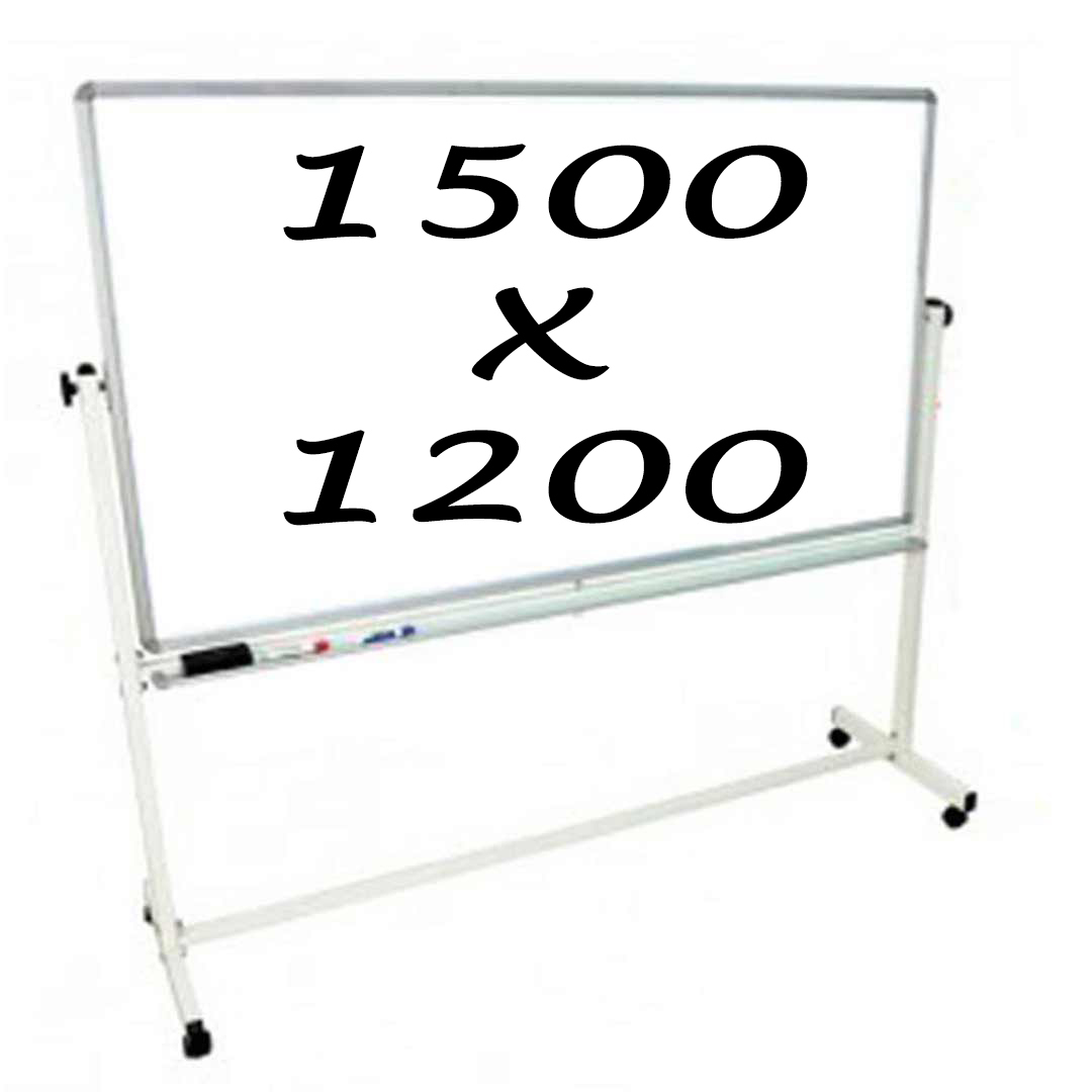 Whiteboards Direct Mobile Whiteboard Double Sided 1500 X 1200mm Pivoting Commercial Magnetic Writing Board