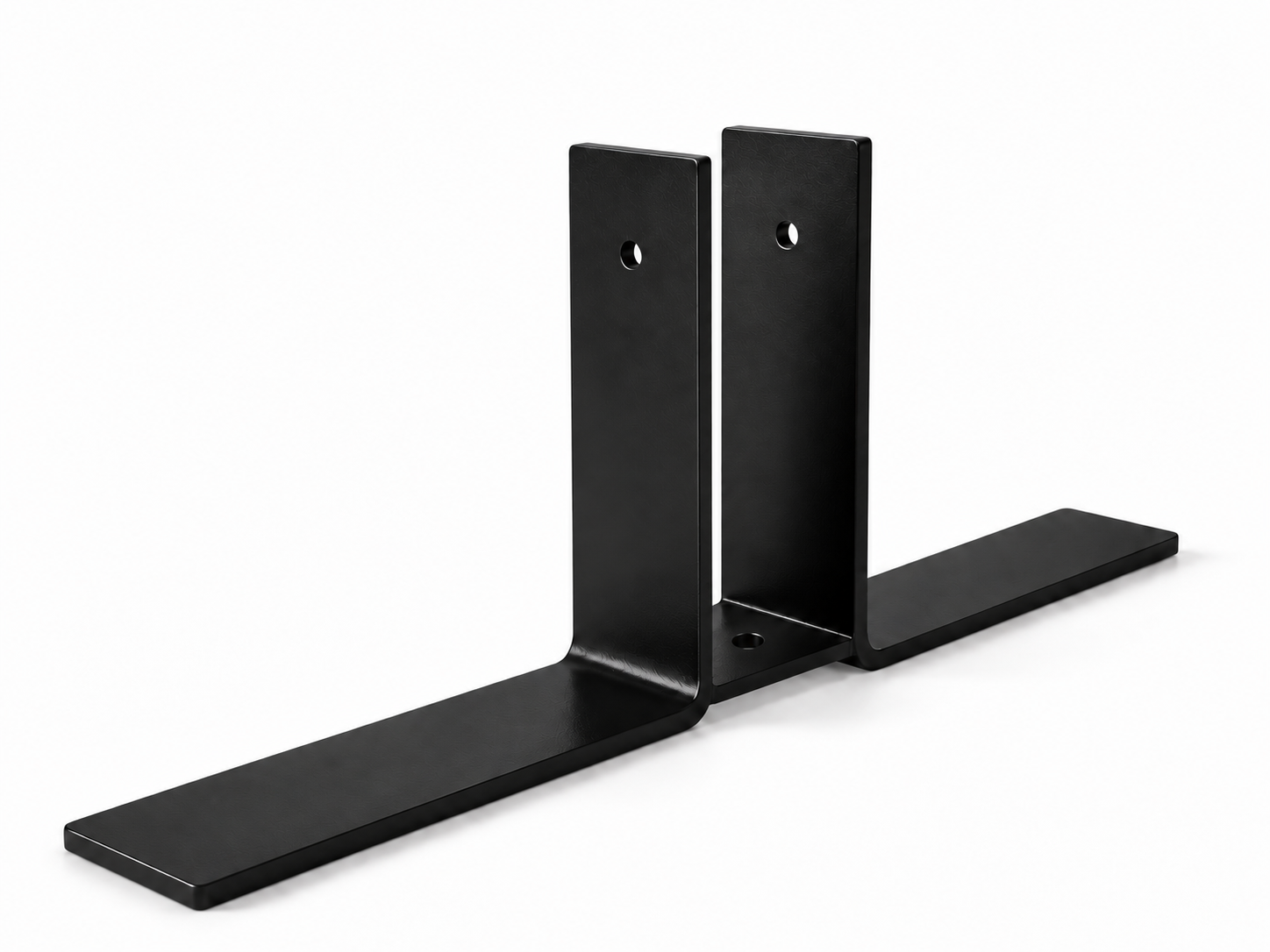 Black metal freestanding partition feet set of two for office screen dividers