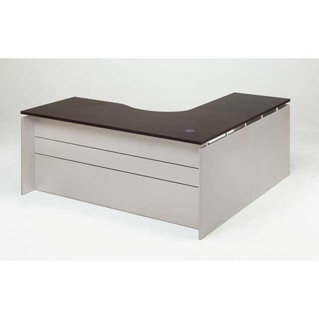 Tempo Radial Workstation Office Desk Computer Writing Table Furniture 1800/750 1800/600 Titanium Wedge