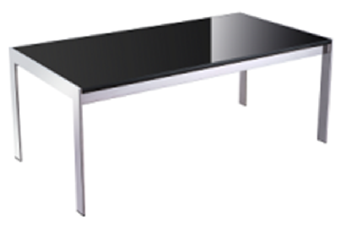 Forza Rectangular Coffee Table Metal Frame Glass Top 1200mm x 600mm Black