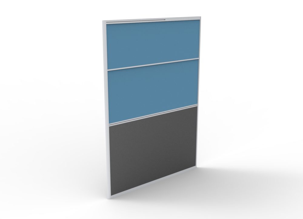 Panel Screen Pin Board 1200mm W x 1650mm H Desk Partition Divider Grey Ironstone Fabric Rapidline SC1216