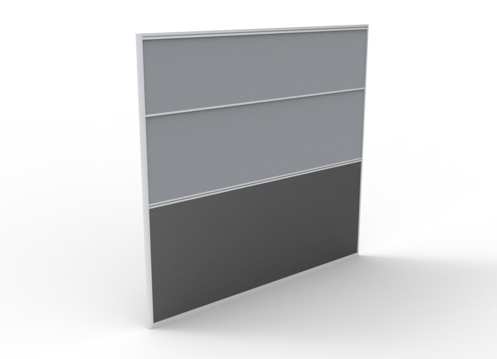 Panel Screen Pin Board 1800mm W x 1650mm H Desk Partition Divider Grey Ironstone Fabric Rapidline SC1816