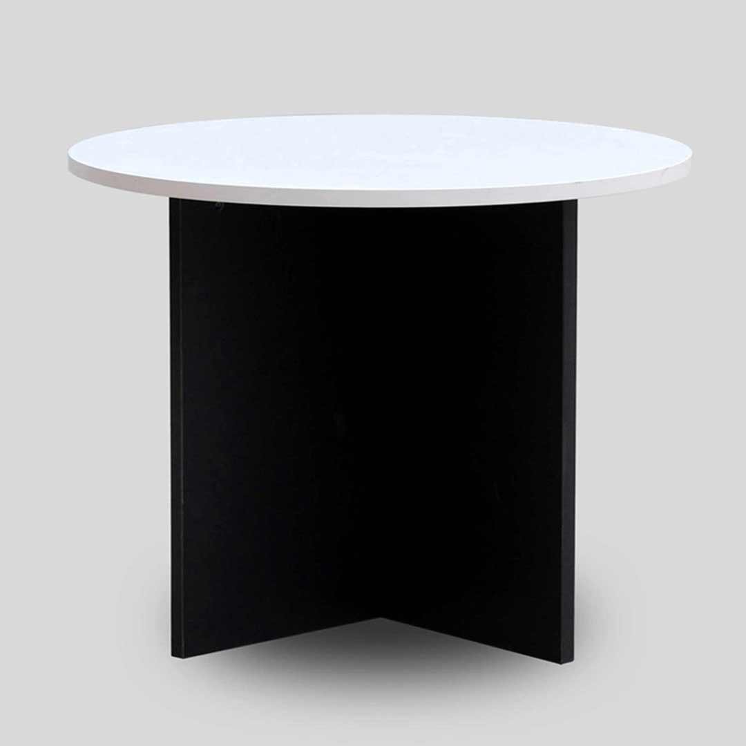 Swan Street Meeting Table 900mm Diametre Office Conference Charcoal White