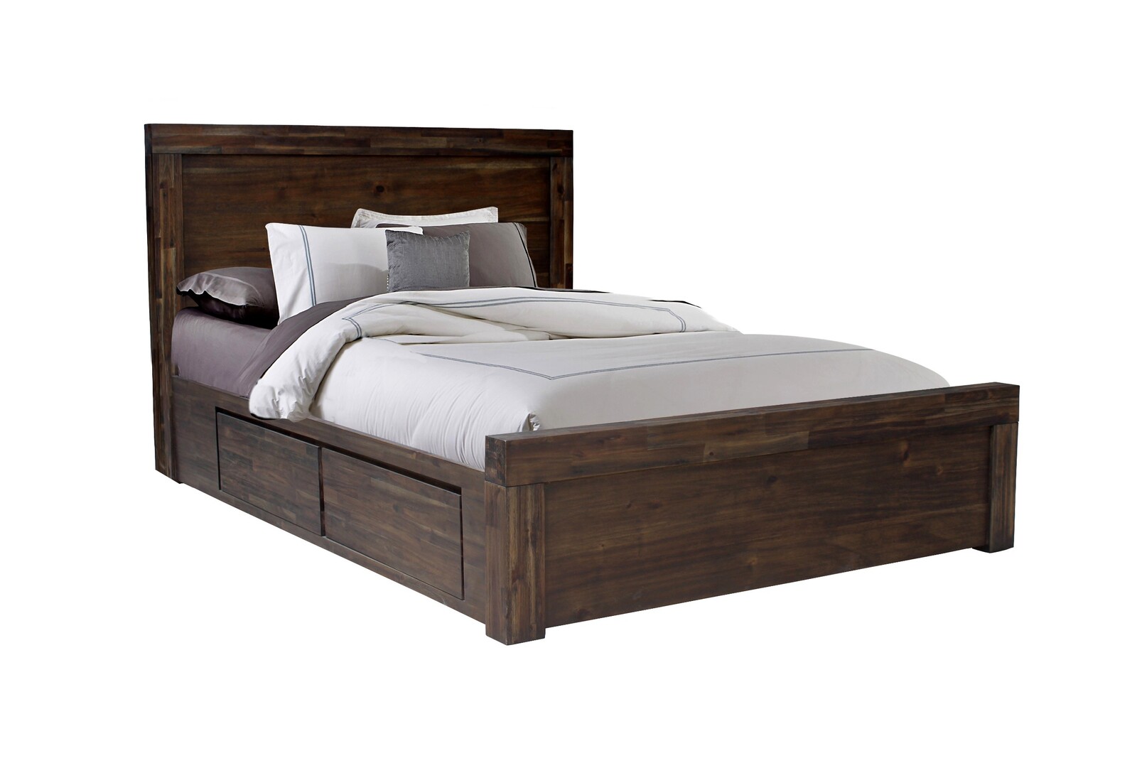 Timber King Size Bed Frame with 4 Drawers NZ Furniture Grade Pine Homefurn Bistre 7473 BK4