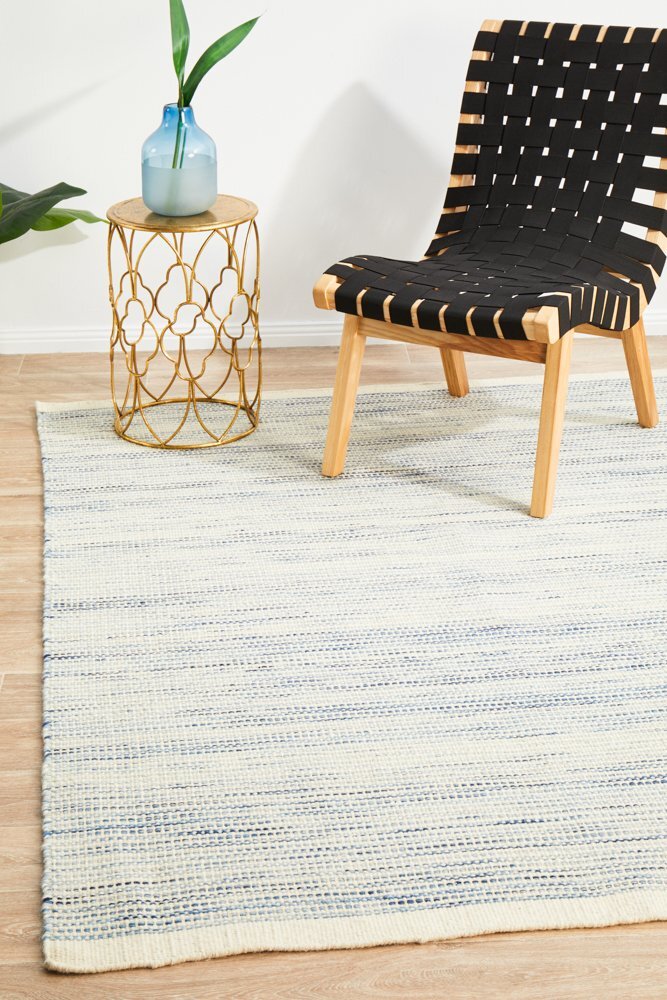 Rug Culture Madras Blue Flat weave Flooring Rugs Area Carpet 280x190cm