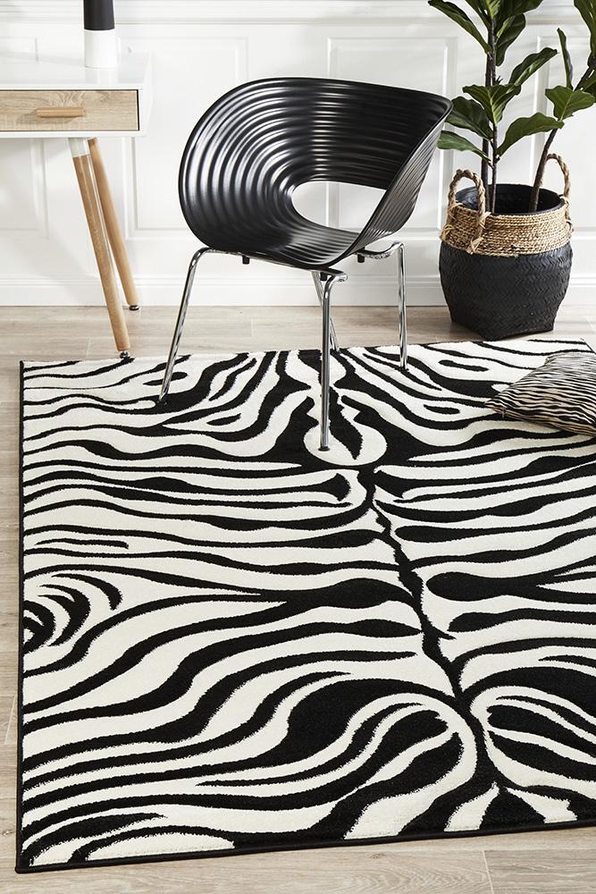 Rug Culture Stunning Zebra Pattern Flooring Rugs Area Carpet Black Off