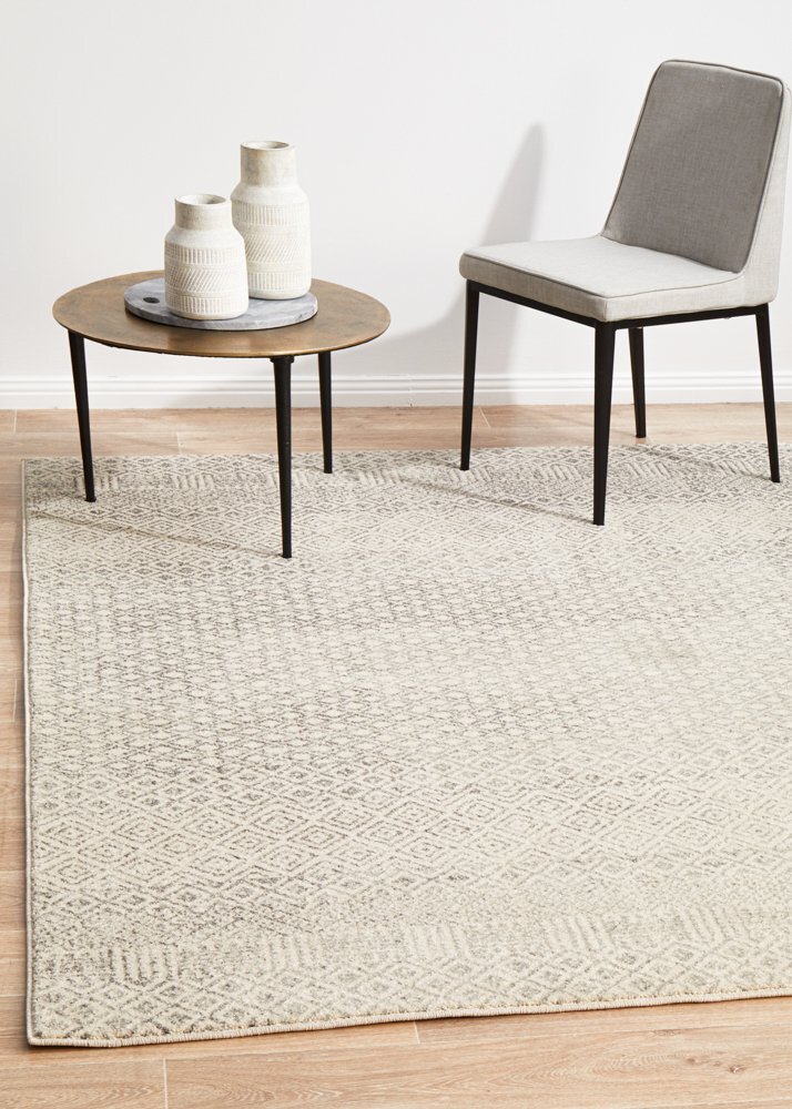 Rug Culture Diamond Grey Transitional Flooring Rugs Area Carpet 330x240cm