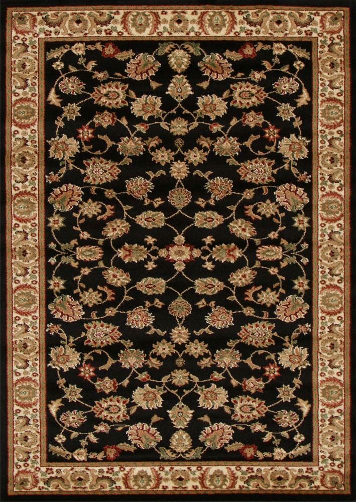 Rug Culture Traditional Floral Pattern Runner Black 300x80cm