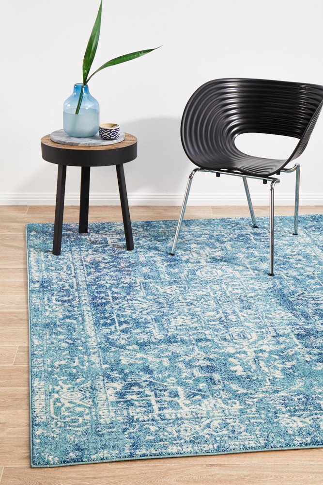 Rug Culture Muse Blue Transitional Flooring Rugs Area Carpet 400x300cm