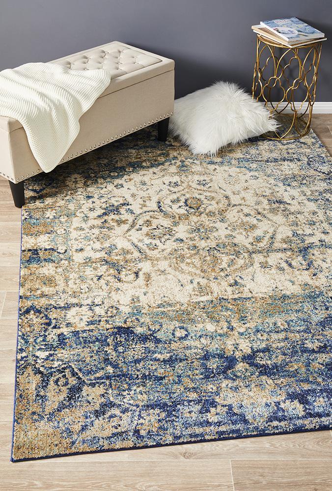Rug Culture Venice Stunning Designer Flooring Rugs Area Carpet Ivory Blue 290x200cm