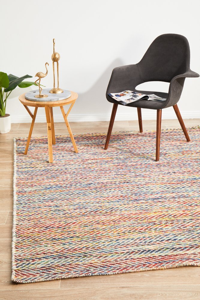 Rug Culture Roland Herringbone Multi Coloured Flooring Rugs Area Carpet 225x155cm