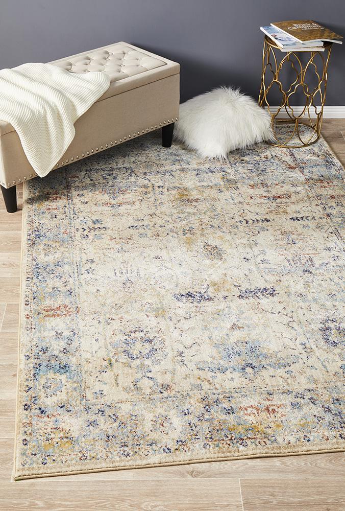 Rug Culture Sanremo Stunning Designer Flooring Rugs Area Carpet Ivory Blue 290x200cm
