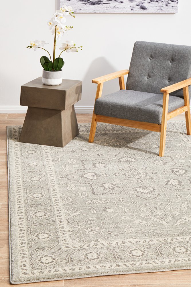 Rug Culture Silver Flower Transitional Flooring Rugs Area Carpet 400x300cm
