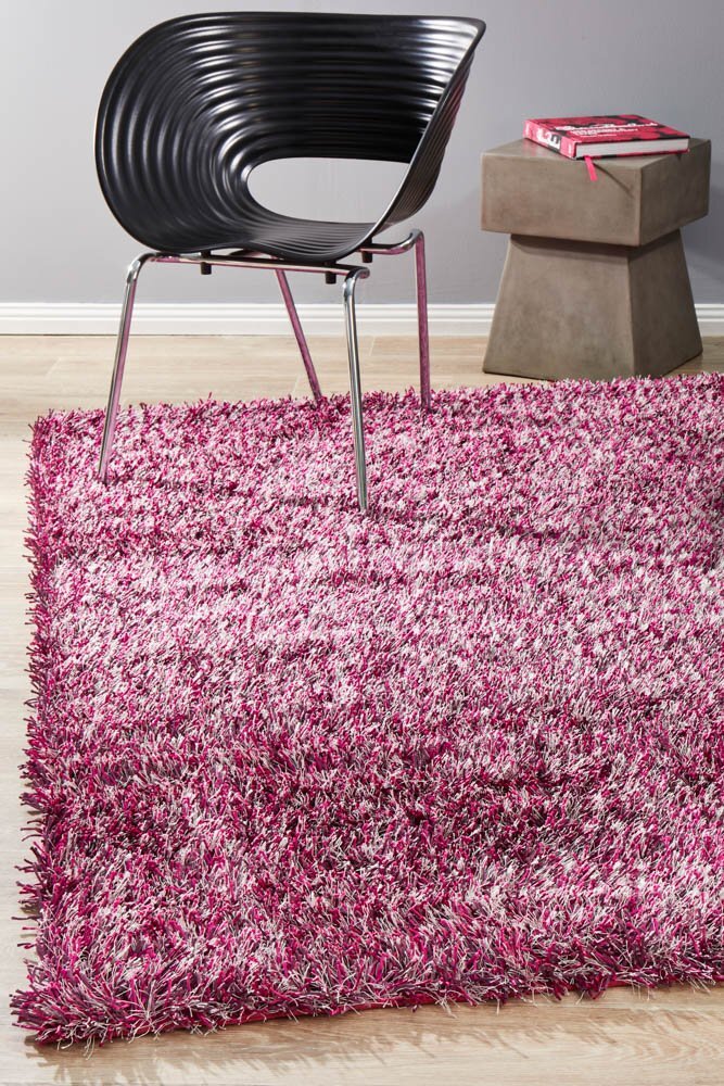 Rug Culture Metallic Noodle Shag Flooring Rugs Area Carpet Fusion Berry