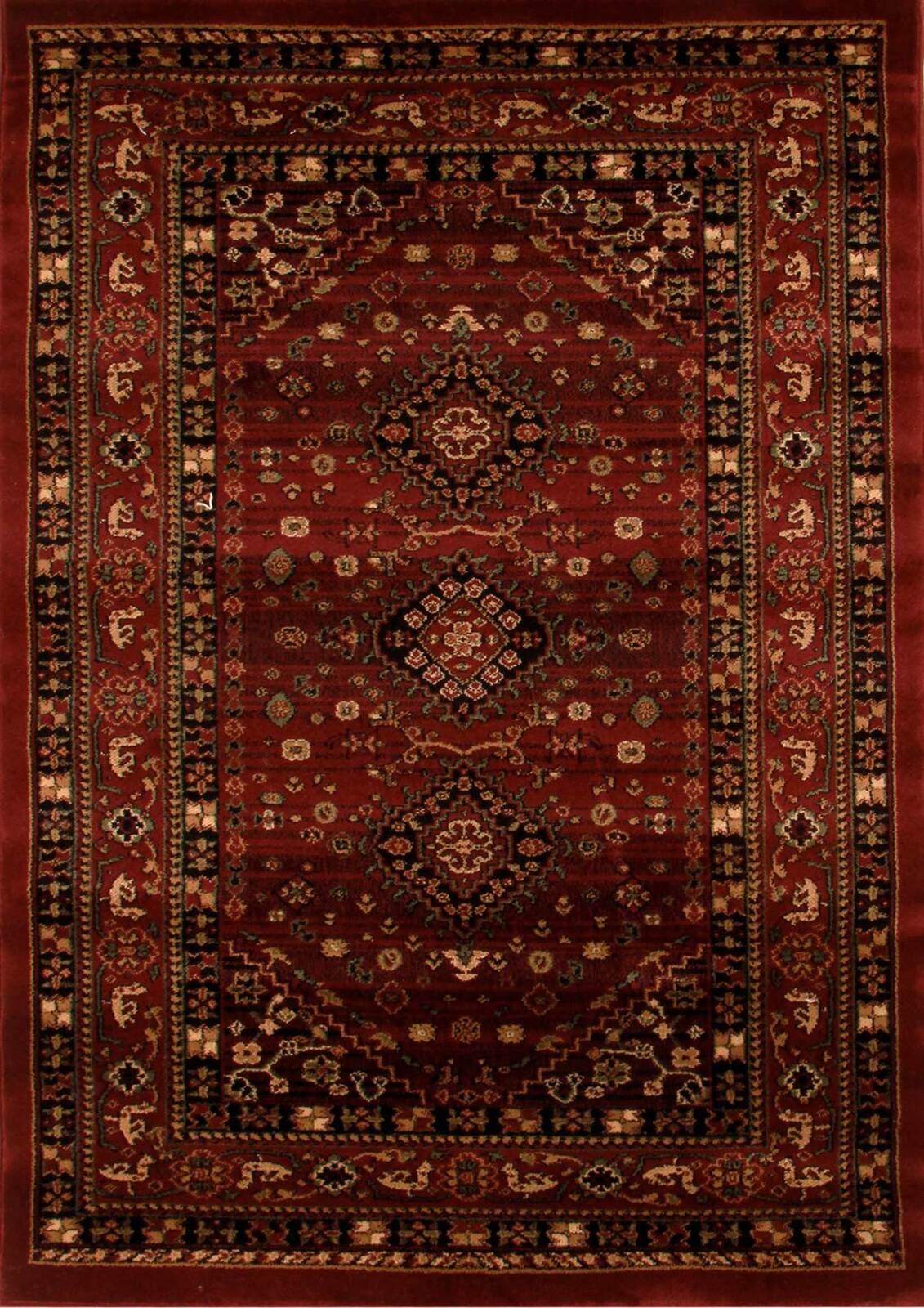 Rug Culture Traditional Shiraz Design Runner Burgundy Red 300x80cm