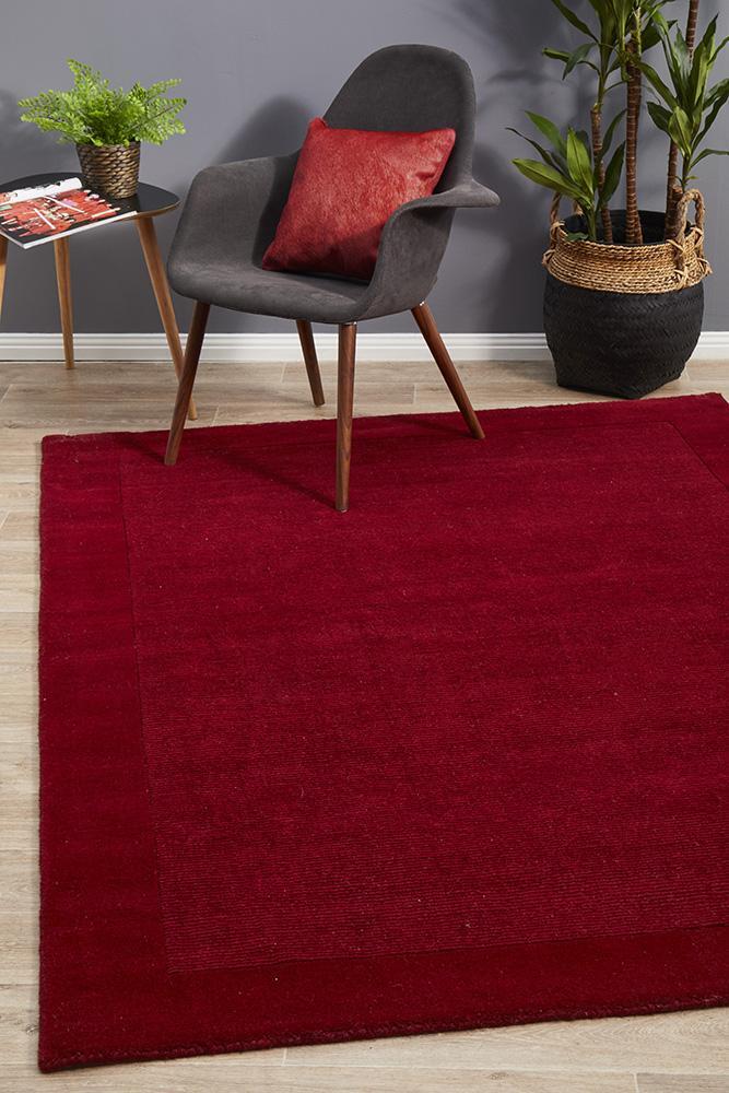 Rug Culture Cut and Loop Pile Flooring Rugs Area Carpet Red 320x230cm