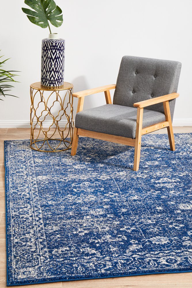 Rug Culture Oasis Navy Transitional Flooring Rugs Area Carpet 330x240cm