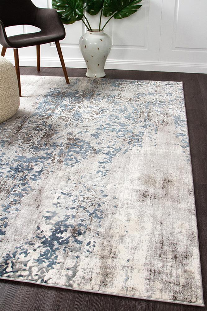 Rug Culture Casper Distressed Modern Floor Area Rug Blue Grey White  KEN-1731-GRY-330X240cm
