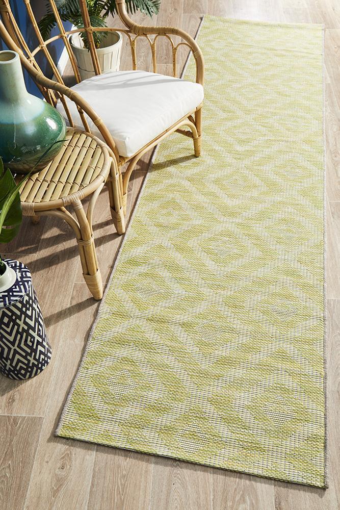 Rug Culture Terrace Cain Runner Rugs Lime Green TER5504GRN400X80cm