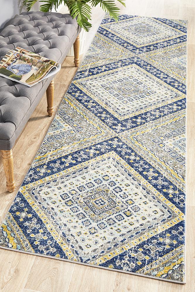 Rug Culture Babylon 203 Floor Area Carpeted Rug Modern Runner Navy 500X80cm