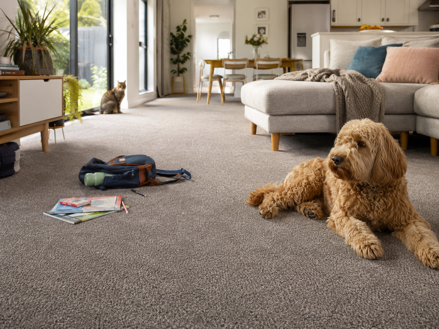 Practical carpet in a busy Melbourne family home with kids and pets