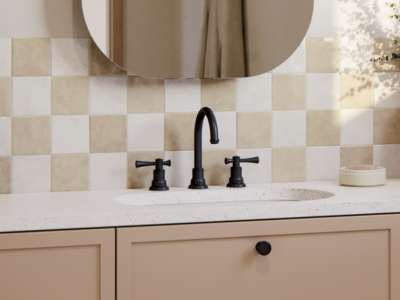 Matte black tapware finish with a low-sheen black surface