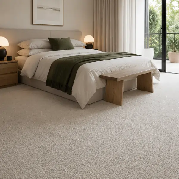 Soft carpet in a comfortable bedroom
