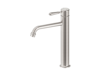 Hamptons-style bathroom tapware with streamlined traditional shape and polished finish